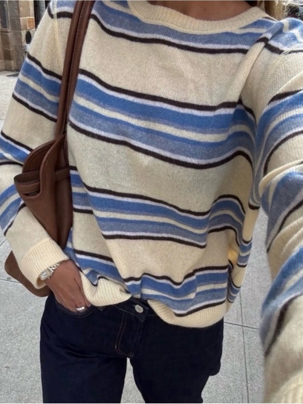 REFORMATION Boyfriend Cashmere Stripe Sweater S